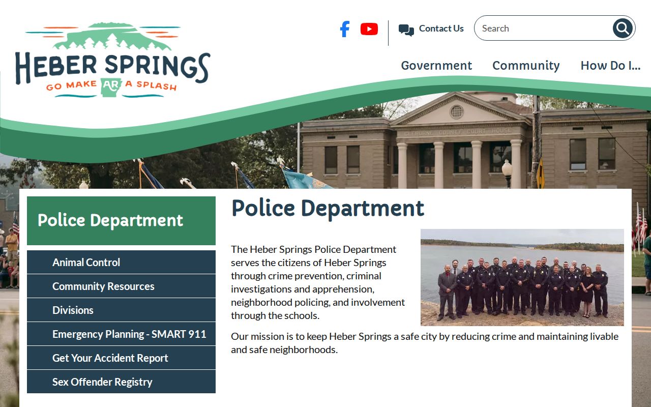 Cleburne County Heber Springs criminal history police department page