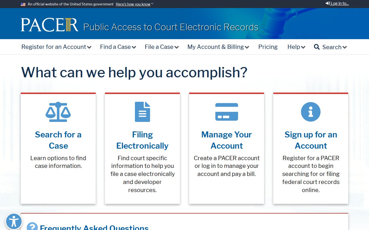 Cleburne County criminal history PACER federal records access