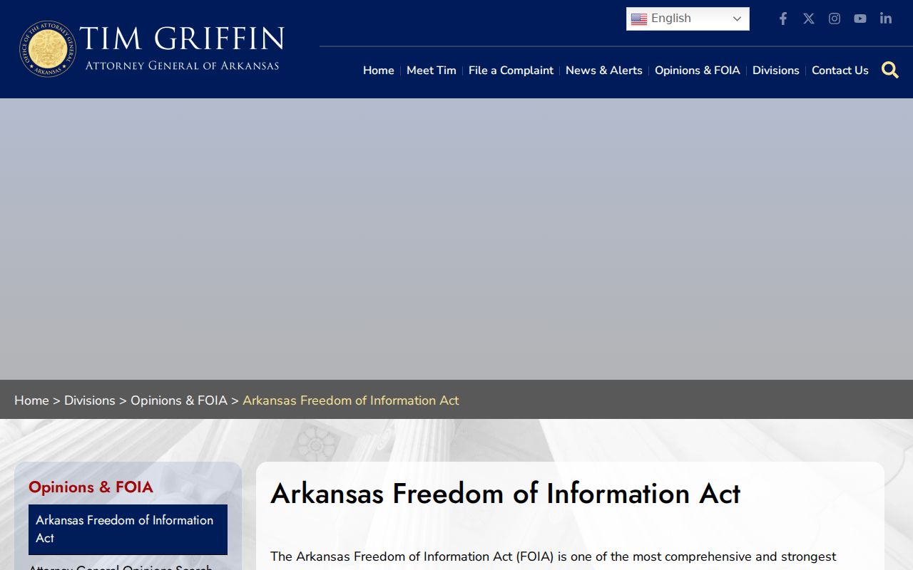 Cleburne County criminal history Arkansas FOIA page